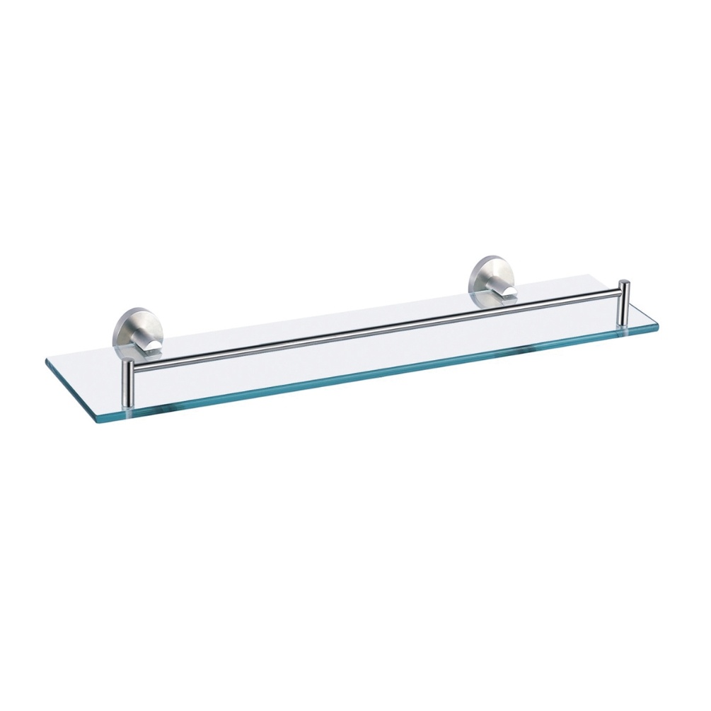 Product Cut out image of the JTP Inox Brushed Stainless Steel Tempered Glass Shelf